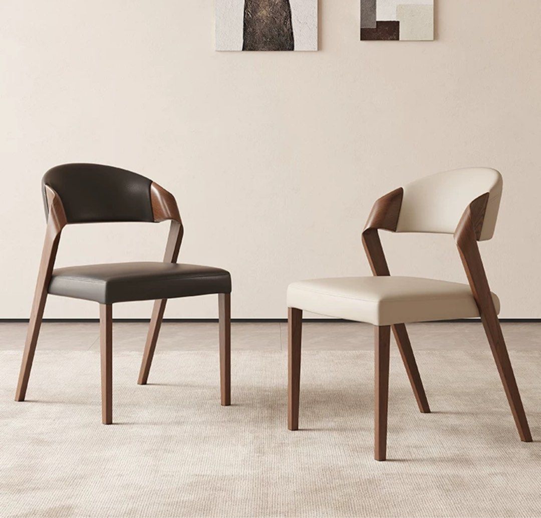 BRAUN Modern Leather Dining Chair - Radical Homes Singapore