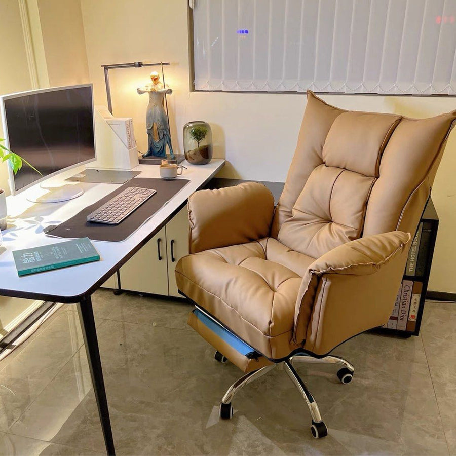 REINHARD Modern Ergonomic Leather Study Chair - Radical Homes Singapore