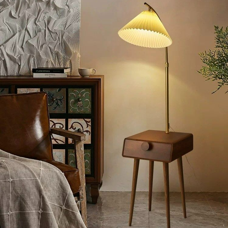EDRIK Japandi Side Table Floor Lamp - Radical Homes Singapore