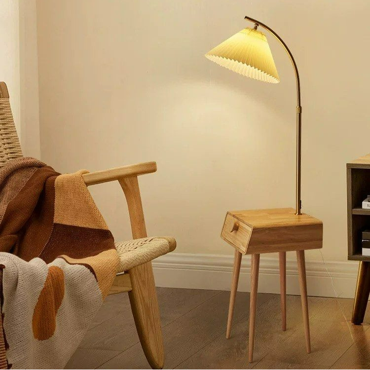 EDRIK Japandi Side Table Floor Lamp - Radical Homes Singapore