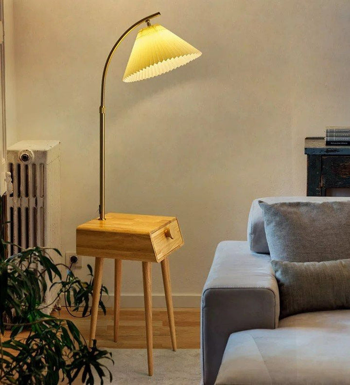 EDRIK Japandi Side Table Floor Lamp - Radical Homes Singapore