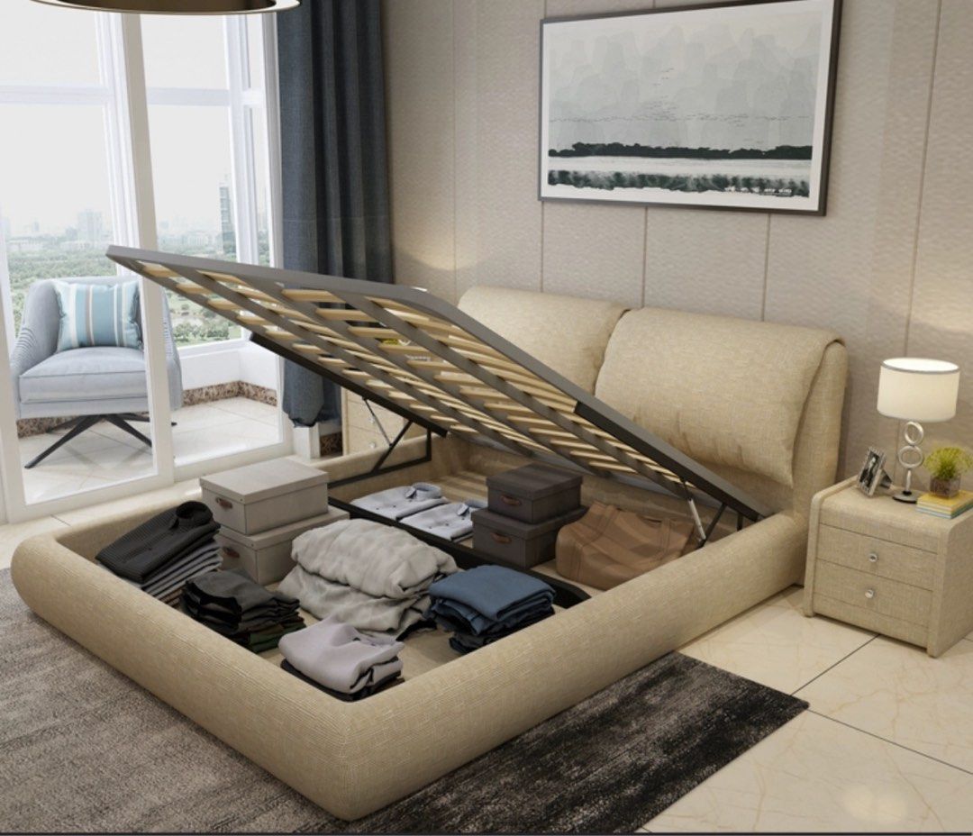 ROSJE Modern Ergonomic Fabric Bedframe - Radical Homes Singapore