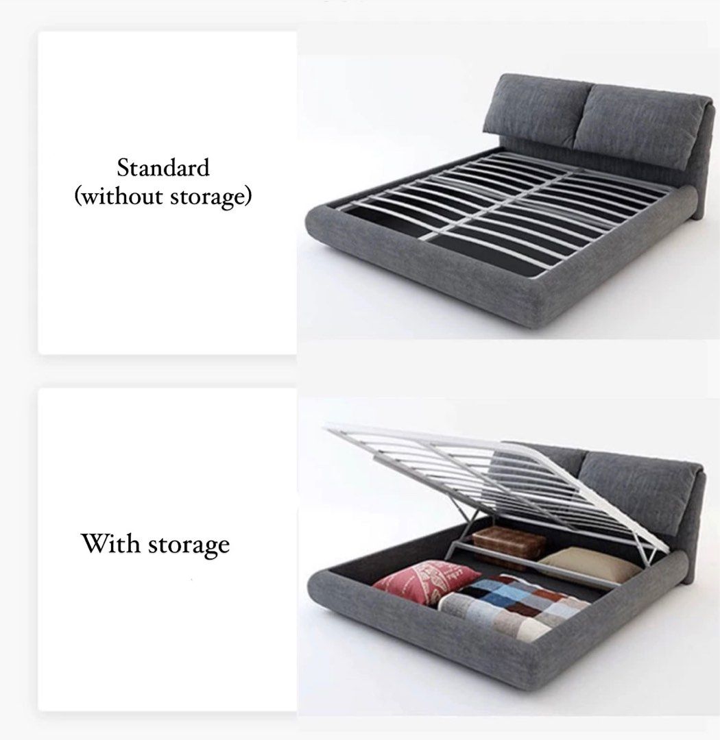 ROSJE Modern Ergonomic Fabric Bedframe - Radical Homes Singapore