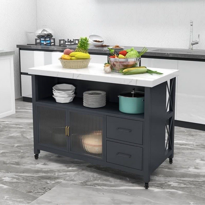 KIPRA Modern Marble Kitchen Island - Cassa Haus Singapore