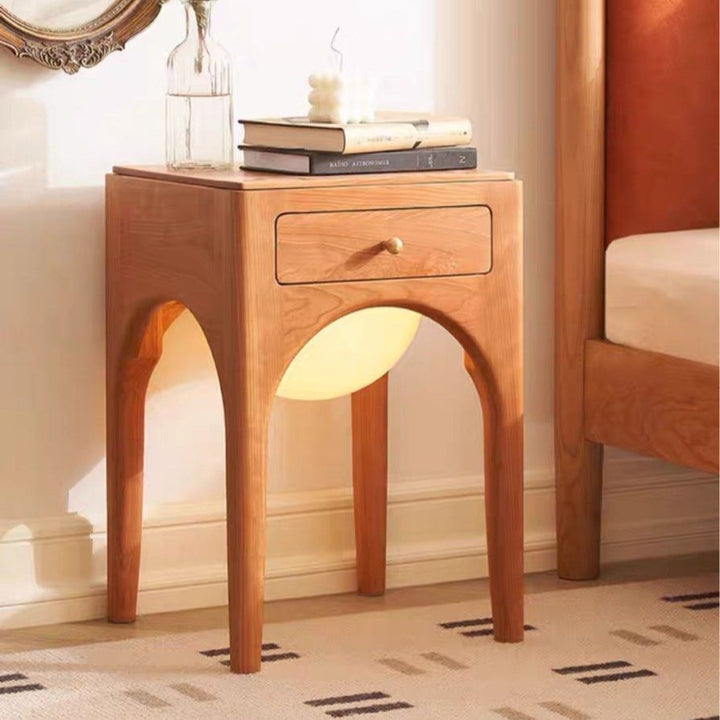 TREVIK Scandinavian Solid Wood Bedside Table - Cassa Haus Singapore