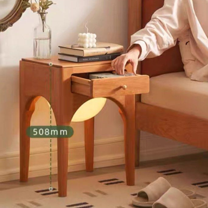 TREVIK Scandinavian Solid Wood Bedside Table - Cassa Haus Singapore