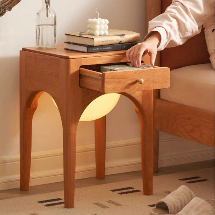 TREVIK Scandinavian Solid Wood Bedside Table - Cassa Haus Singapore