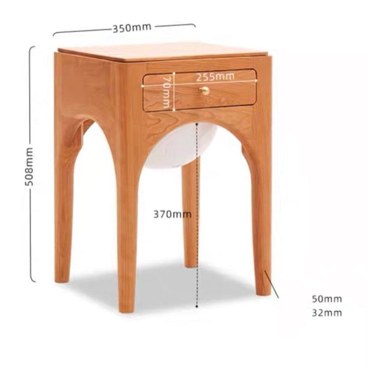 TREVIK Scandinavian Solid Wood Bedside Table - Cassa Haus Singapore