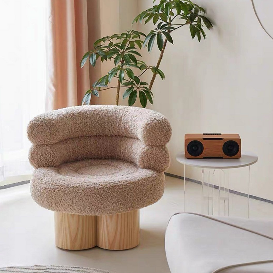 JASMINE Lambswool Lounge Chair - Radical Homes Singapore