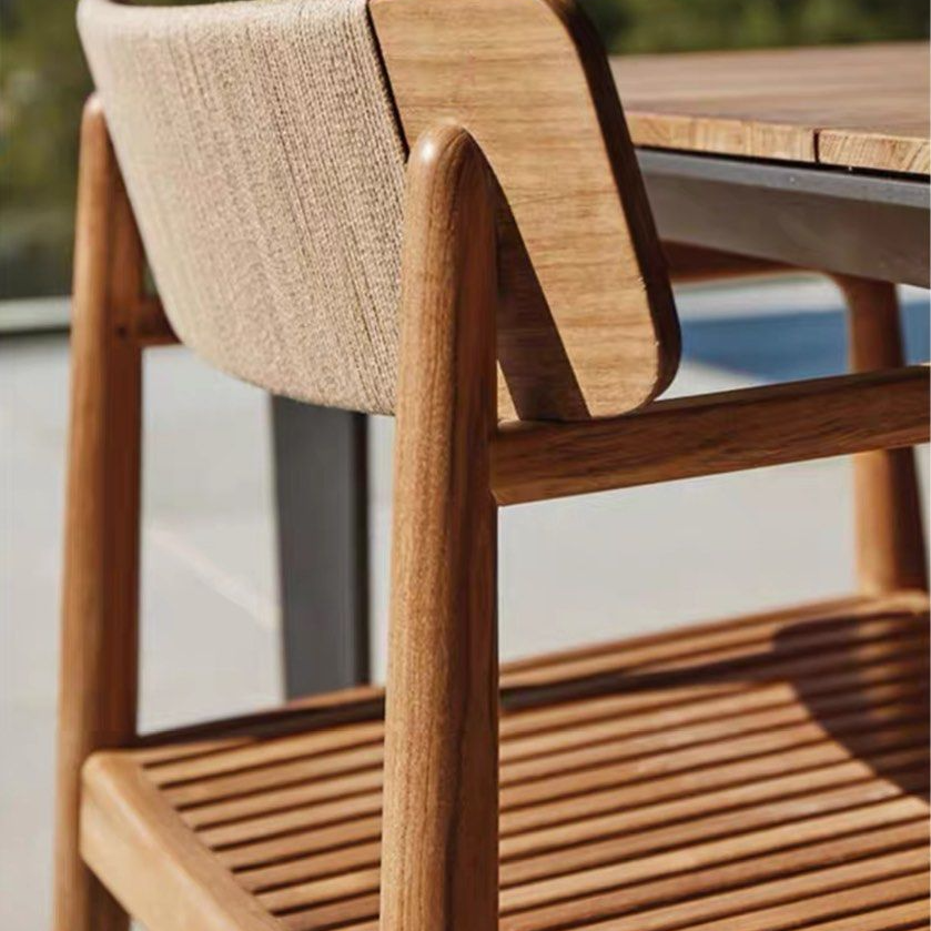 LIVDEN Modern Outdoor Teak Wood Table & Chairs - Radical Homes Singapore