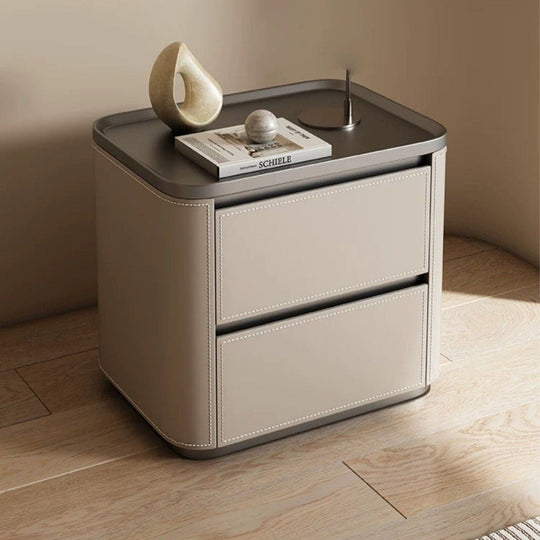 ZORVENA Modern Leather Side Table - Cassa Haus Singapore
