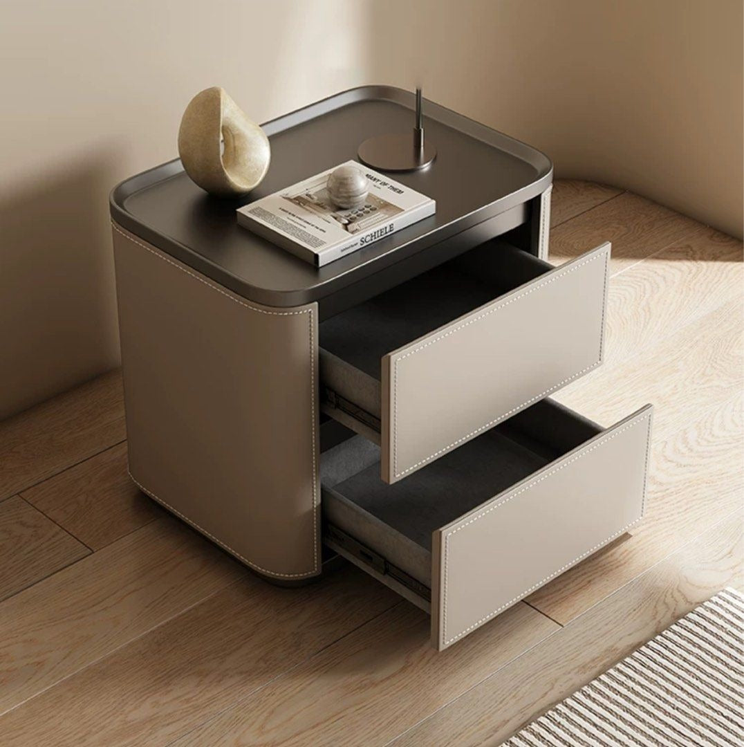 LECTER Modern Leather Side Table - Radical Homes Singapore