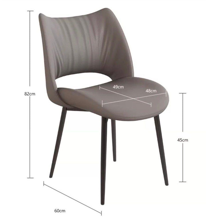 QUINZEL Modern Leather Dining Chair - Radical Homes Singapore