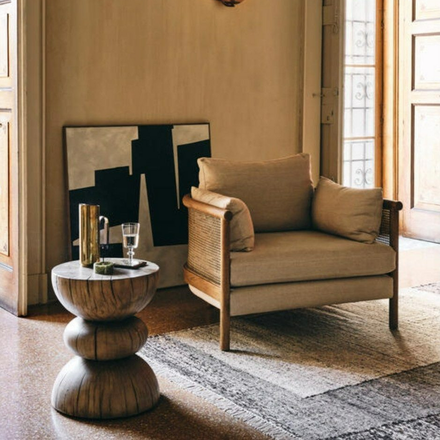 NINA Rattan Solid Wood Armchair - Radical Homes Singapore
