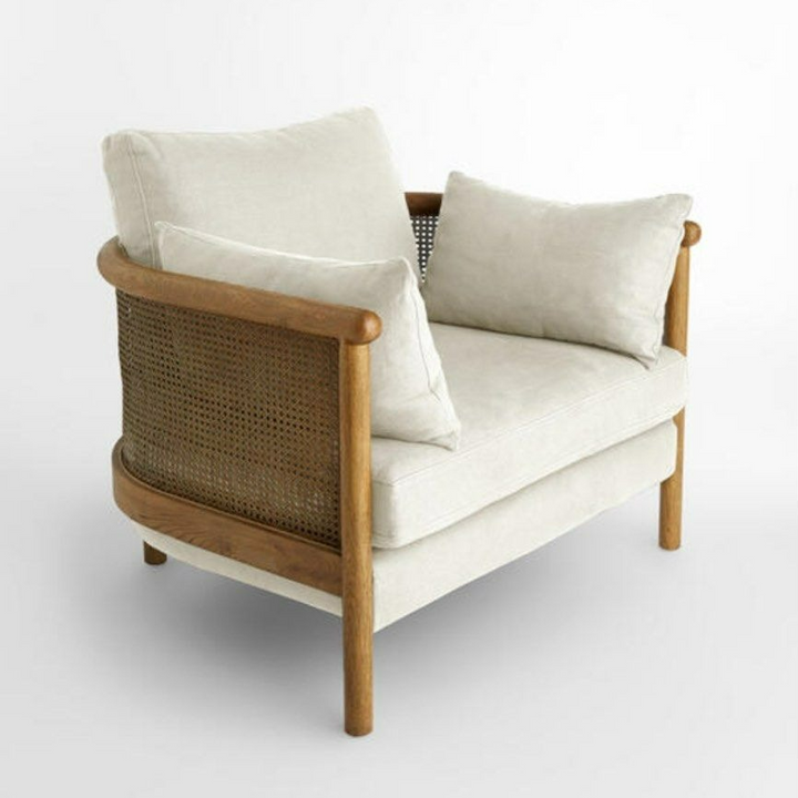 NINA Rattan Solid Wood Armchair - Radical Homes Singapore