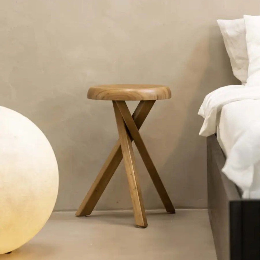 DIMAGGIO Rustic Solid Wood Side Table - Radical Homes Singapore