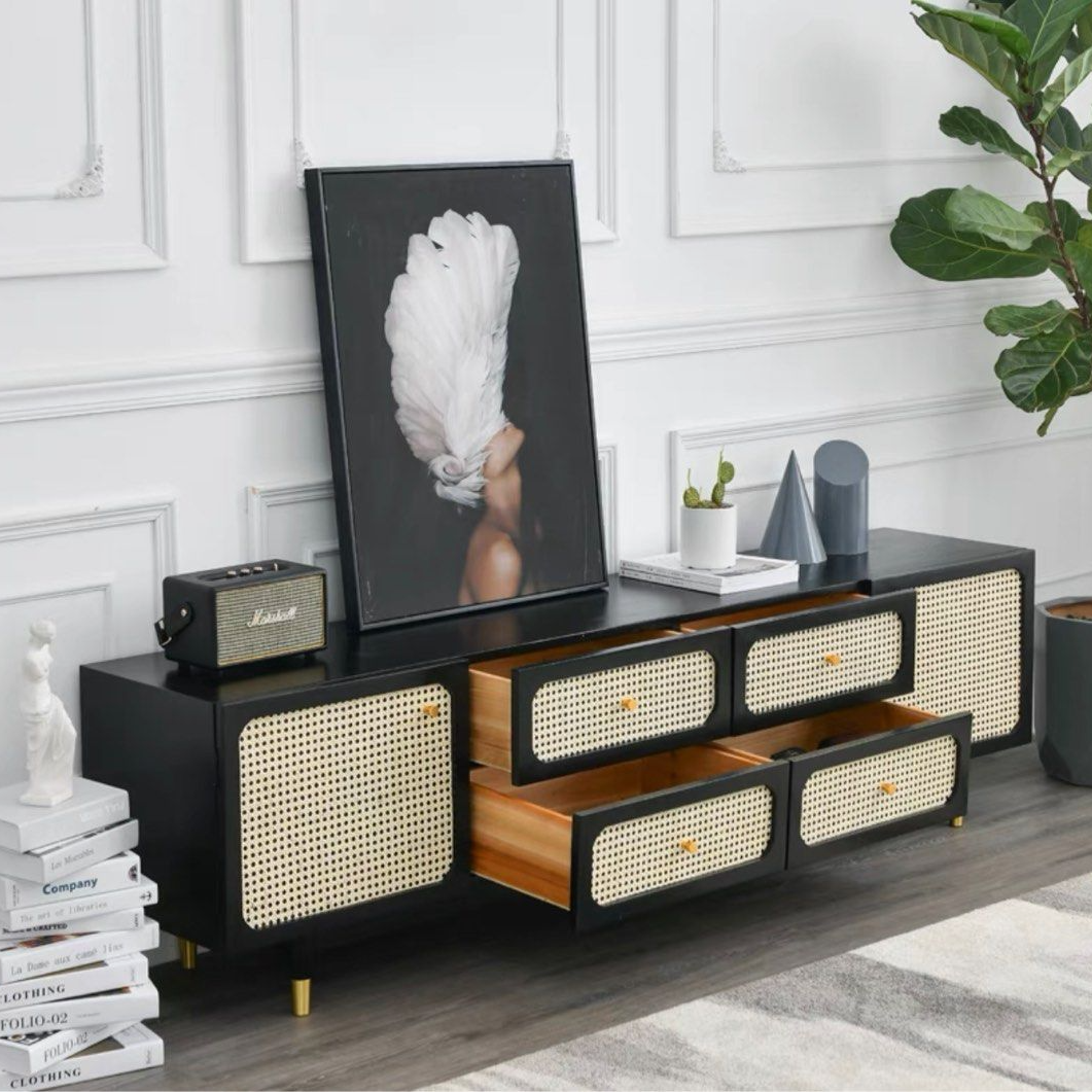 TIVOR Modern Rattan TV Console - Radical Homes Singapore