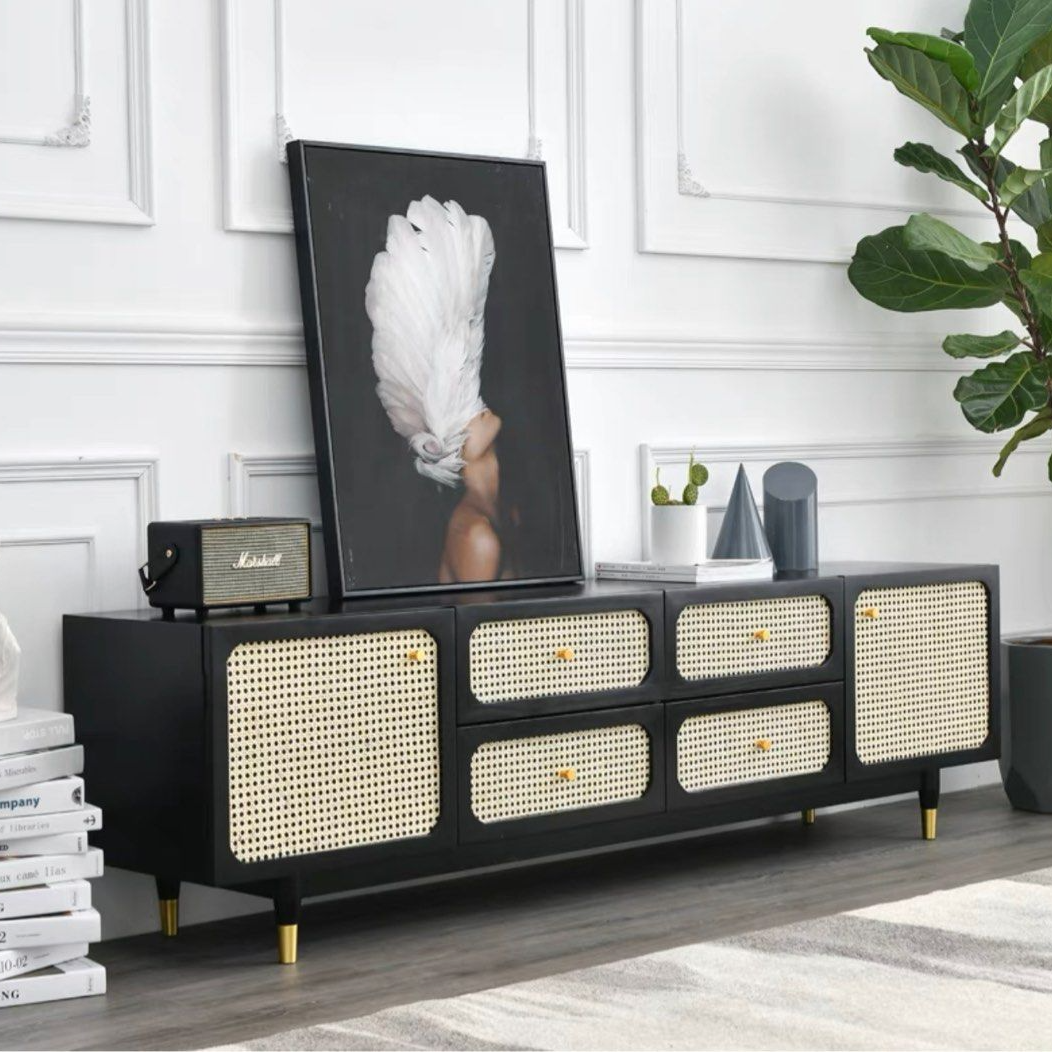 TIVOR Modern Rattan TV Console - Radical Homes Singapore