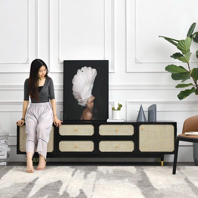 TIVOR Modern Rattan TV Console - Radical Homes Singapore