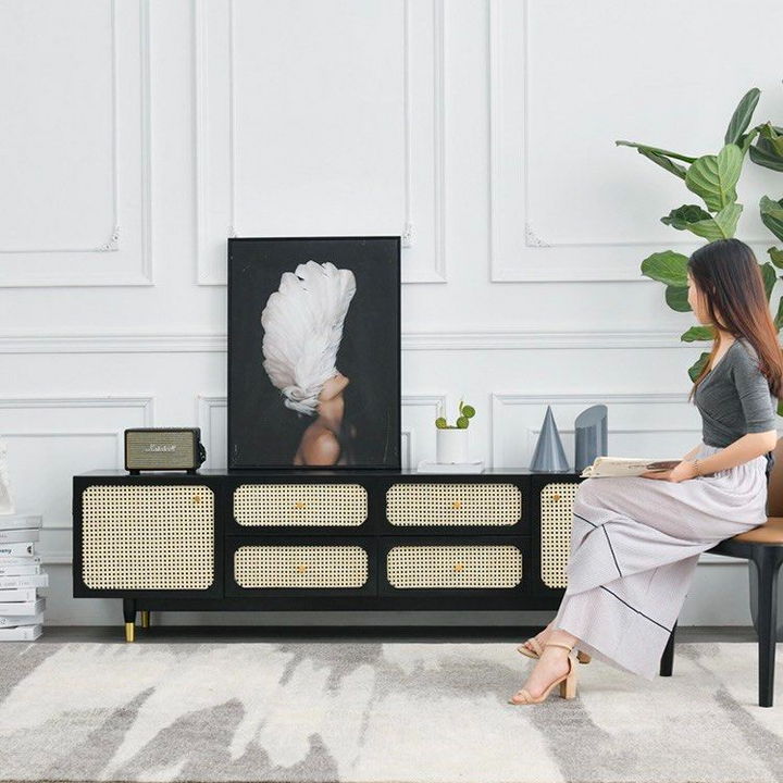 TIVOR Modern Rattan TV Console - Radical Homes Singapore