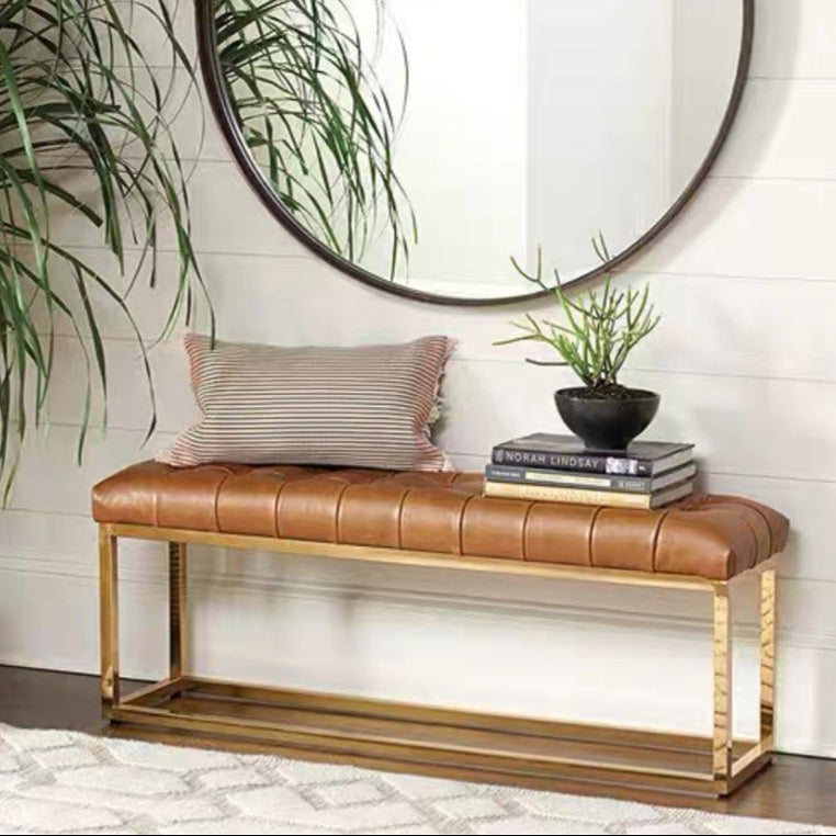SEVEL Vintage Leather Ottoman - Radical Homes Singapore