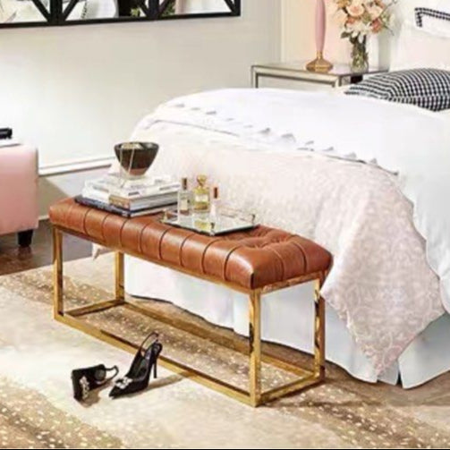 SEVEL Vintage Leather Ottoman - Radical Homes Singapore
