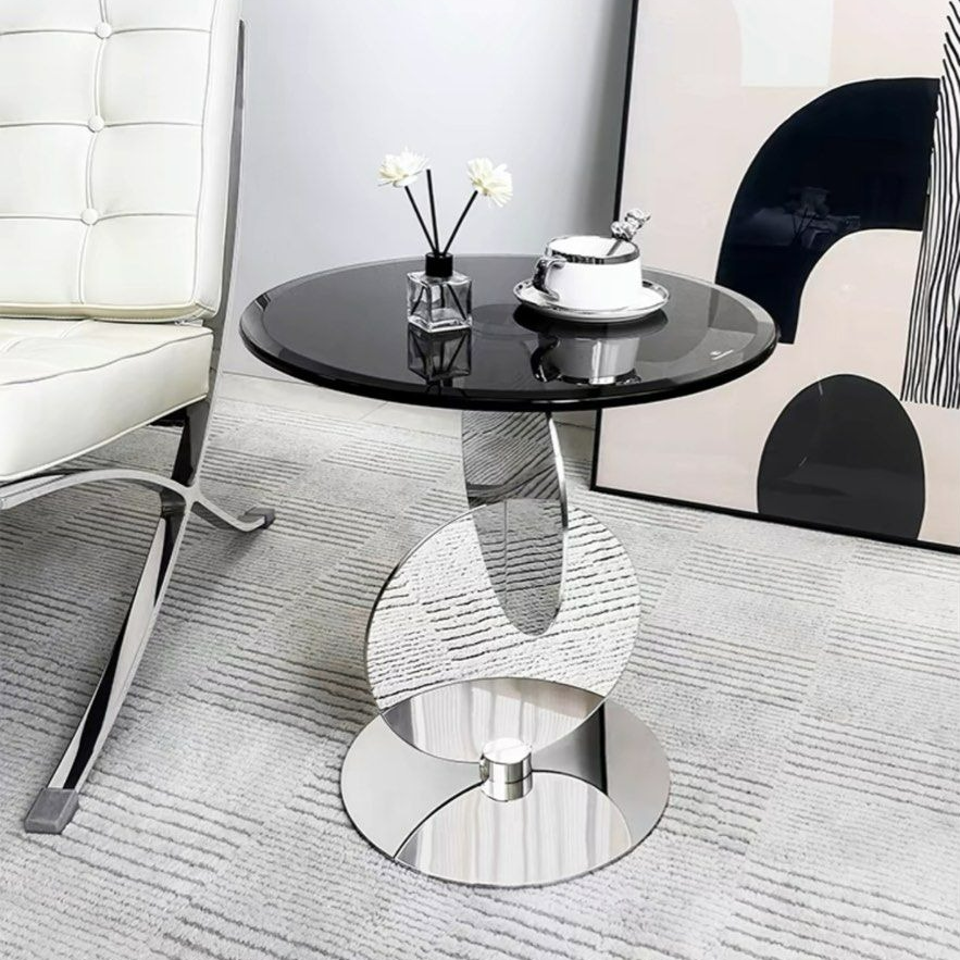 TITUS Modern Glass Side Table - Radical Homes Singapore