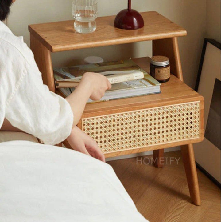 TREVANO Solid Wood Nightstand - Cassa Haus Singapore