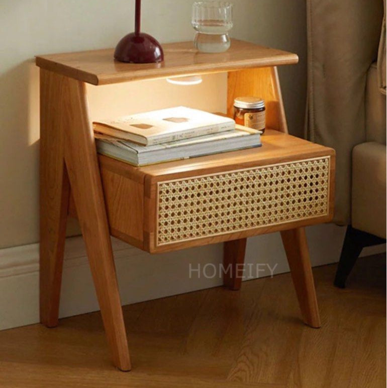 TREVANO Solid Wood Nightstand - Cassa Haus Singapore