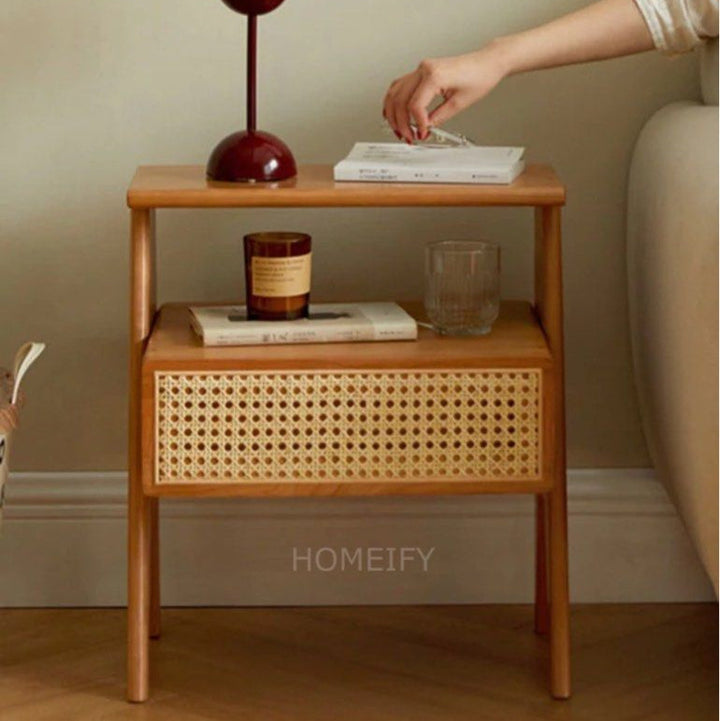 TREVANO Solid Wood Nightstand - Cassa Haus Singapore
