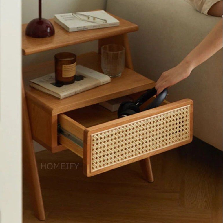 TREVANO Solid Wood Nightstand - Cassa Haus Singapore