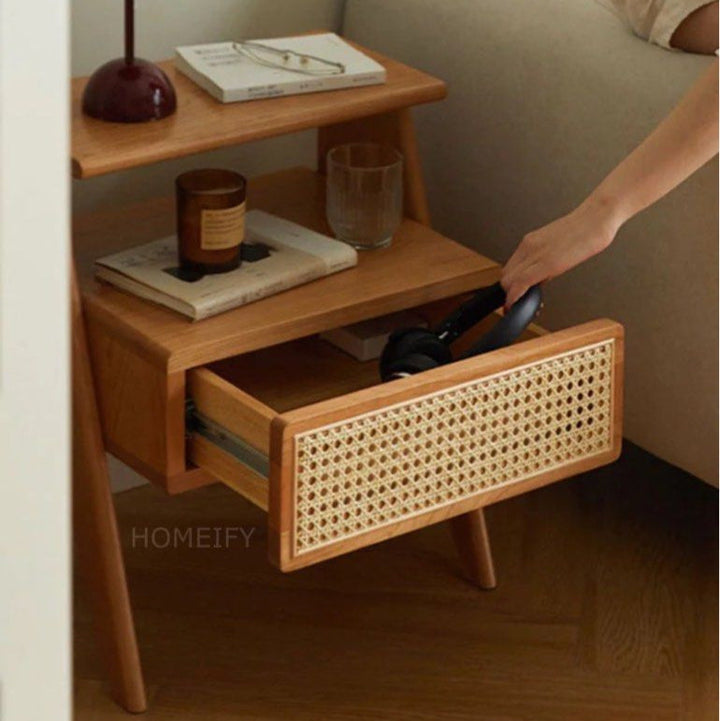 TREVANO Solid Wood Nightstand - Cassa Haus Singapore