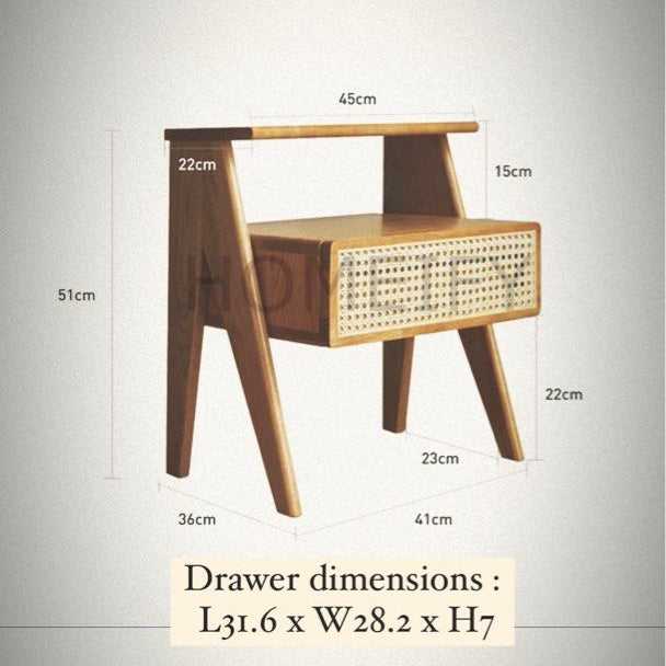 TREVANO Solid Wood Nightstand - Cassa Haus Singapore