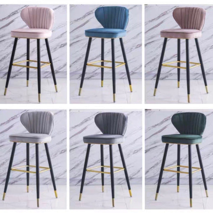 VENDI Modern Velvet Bar Stool - Radical Homes Singapore