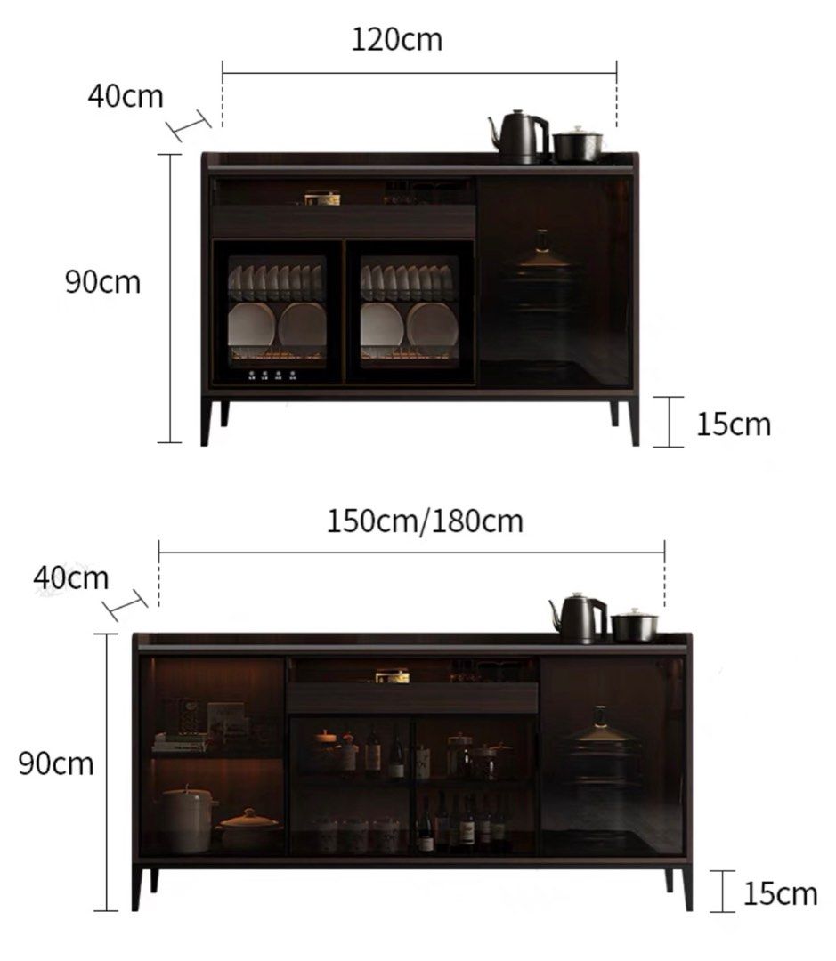 FERNODA Modern Sintered Stone LED Sideboard - Radical Homes Singapore