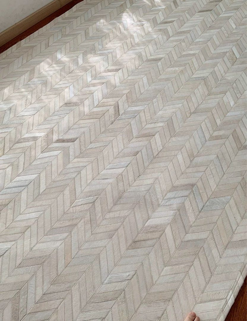 RABASTAN Modern Cowhide Leather Rug - Radical Homes Singapore