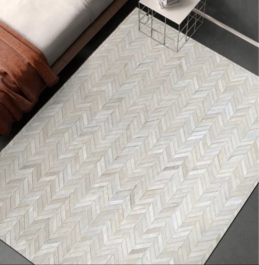 RABASTAN Modern Cowhide Leather Rug - Radical Homes Singapore