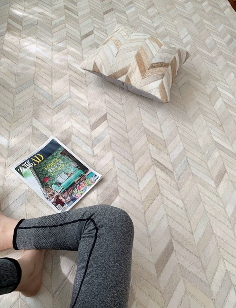 RABASTAN Modern Cowhide Leather Rug - Radical Homes Singapore