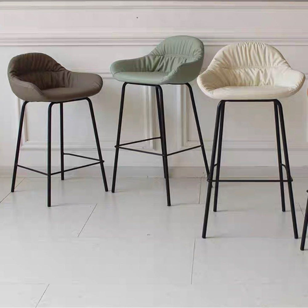 LASTE Modern Leather Bar Stool - Radical Homes Singapore