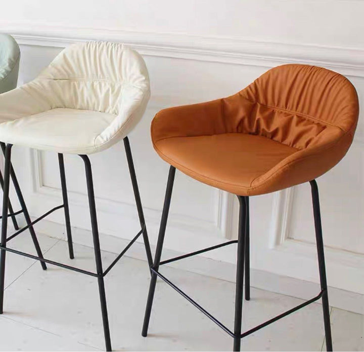 LASTE Modern Leather Bar Stool - Radical Homes Singapore