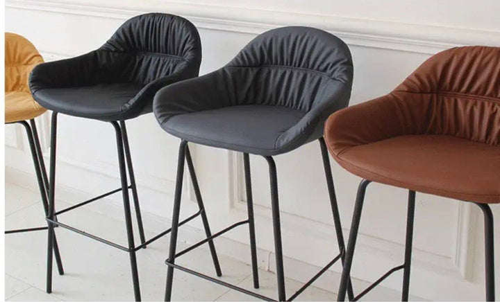 LASTE Modern Leather Bar Stool - Radical Homes Singapore