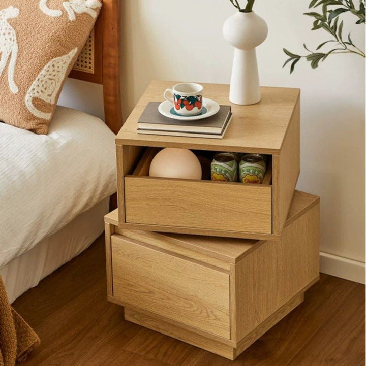 GALE Japandi Rotatable Bedside Table - Radical Homes Singapore