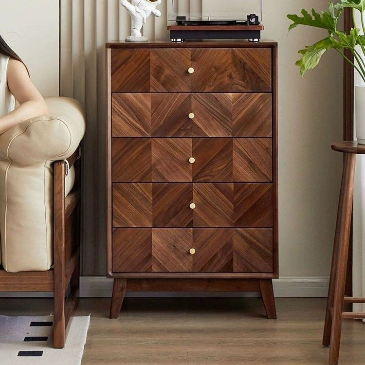 FELIXINA Walnut Wood Chest Of Drawers - Radical Homes Singapore
