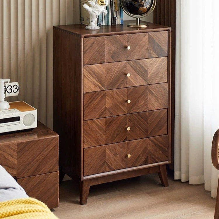 FELIXINA Walnut Wood Chest Of Drawers - Radical Homes Singapore