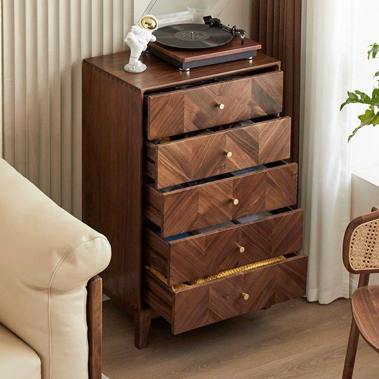 FELIXINA Walnut Wood Chest Of Drawers - Radical Homes Singapore