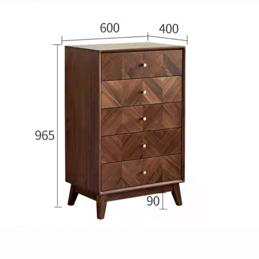 FELIXINA Walnut Wood Chest Of Drawers - Radical Homes Singapore