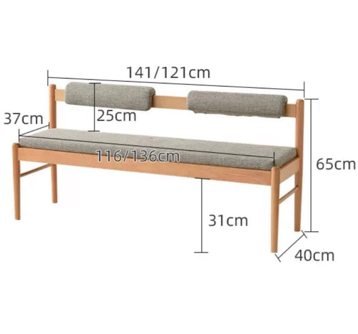 MILENA Scandinavian Solid Wood Bench - Radical Homes Singapore
