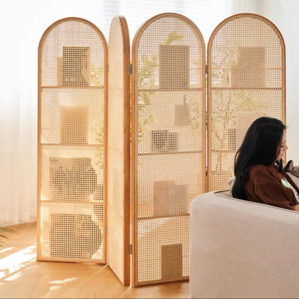 SONA Rattan Bookshelf Partition - Radical Homes Singapore