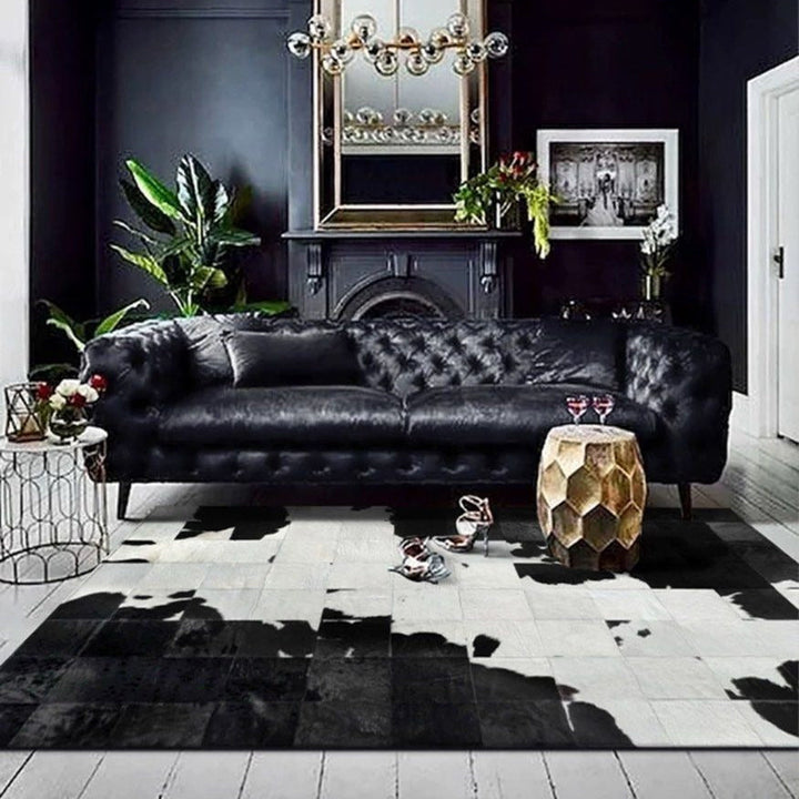 FIORALITH Modern Cowhide Leather Rug - Cassa Haus Singapore