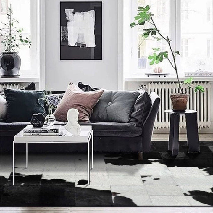 FIORALITH Modern Cowhide Leather Rug - Cassa Haus Singapore